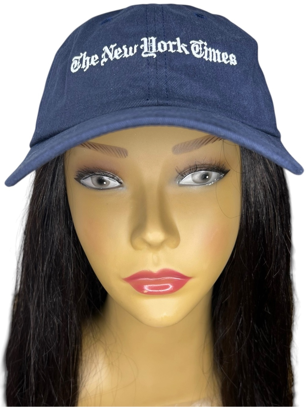 The New York Times Navy Blue Dad Hat Embroidered Logo Adjustable Baseball Cap
